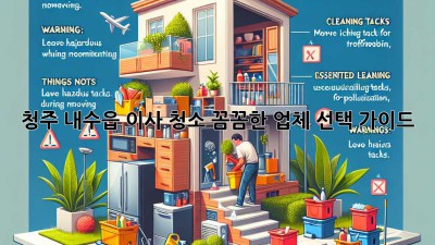 청주 내수읍 이사 청소: 꼼꼼한 업체 선택 가이드
